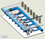Схема станции обеззараживания воды ультрафиолетом и ультразвуком на базе модулей серии Лазурь М-500